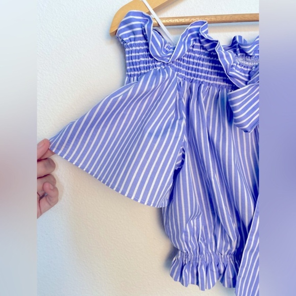 ZARA OFF THE‎ SHOULDER CROP TOP WITH BOW STRIPED SIZE MEDIUM - Picture 3 of 6